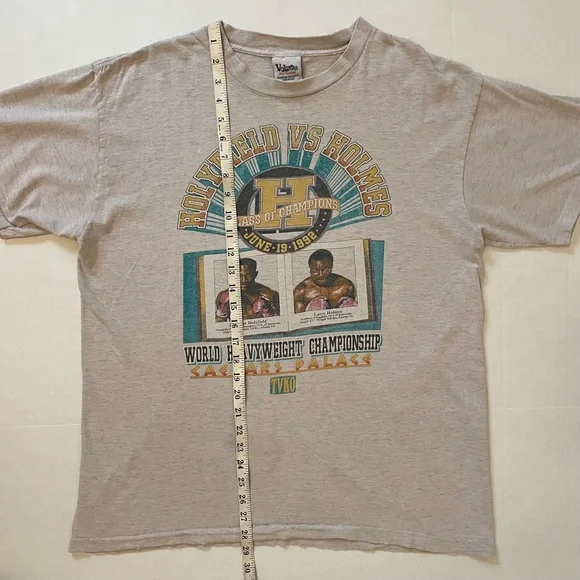 Vintage 1992 Evander Holyfield Vs. Holmes Boxing T-Shirt, Men's L, Single Stitch
